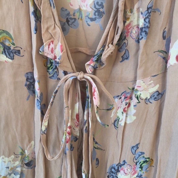 ASOS ruffle floral long shirt top - Picture 2 of 8